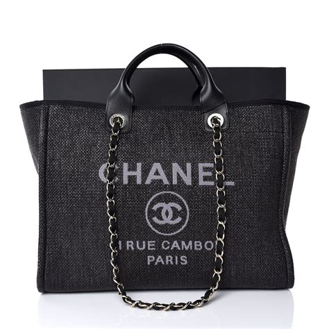 black chanel deauville|chanel black deauville tote.